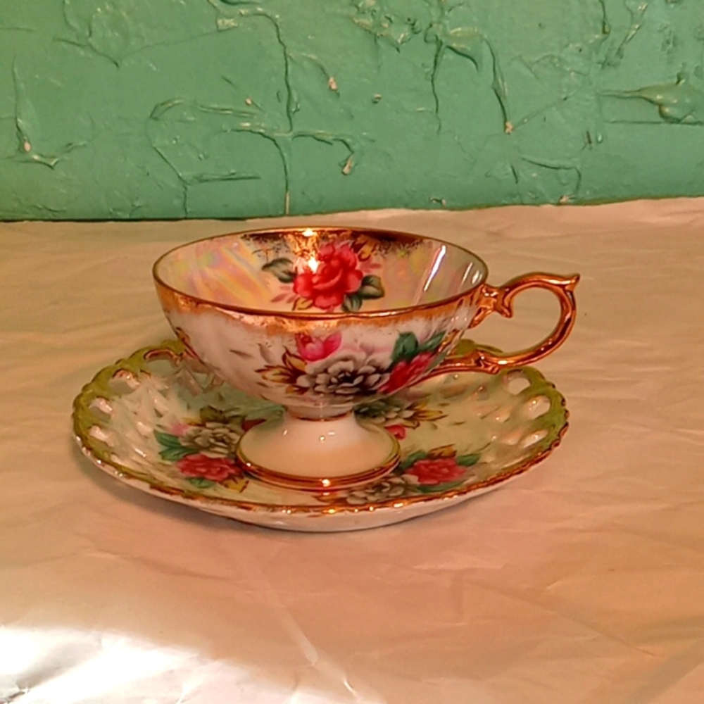 Shaffod Japan Pretty in Pink Replacement Porcelain Teacup & Saucer